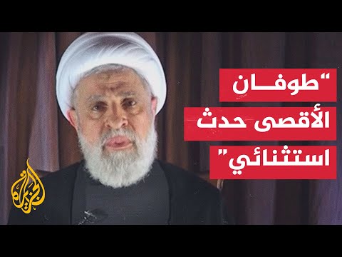 نعيم قاسم هدف الاحتلال قبل طوفان الأقصى إنهاء المقاومة وإبادة الشعب الفلسطيني