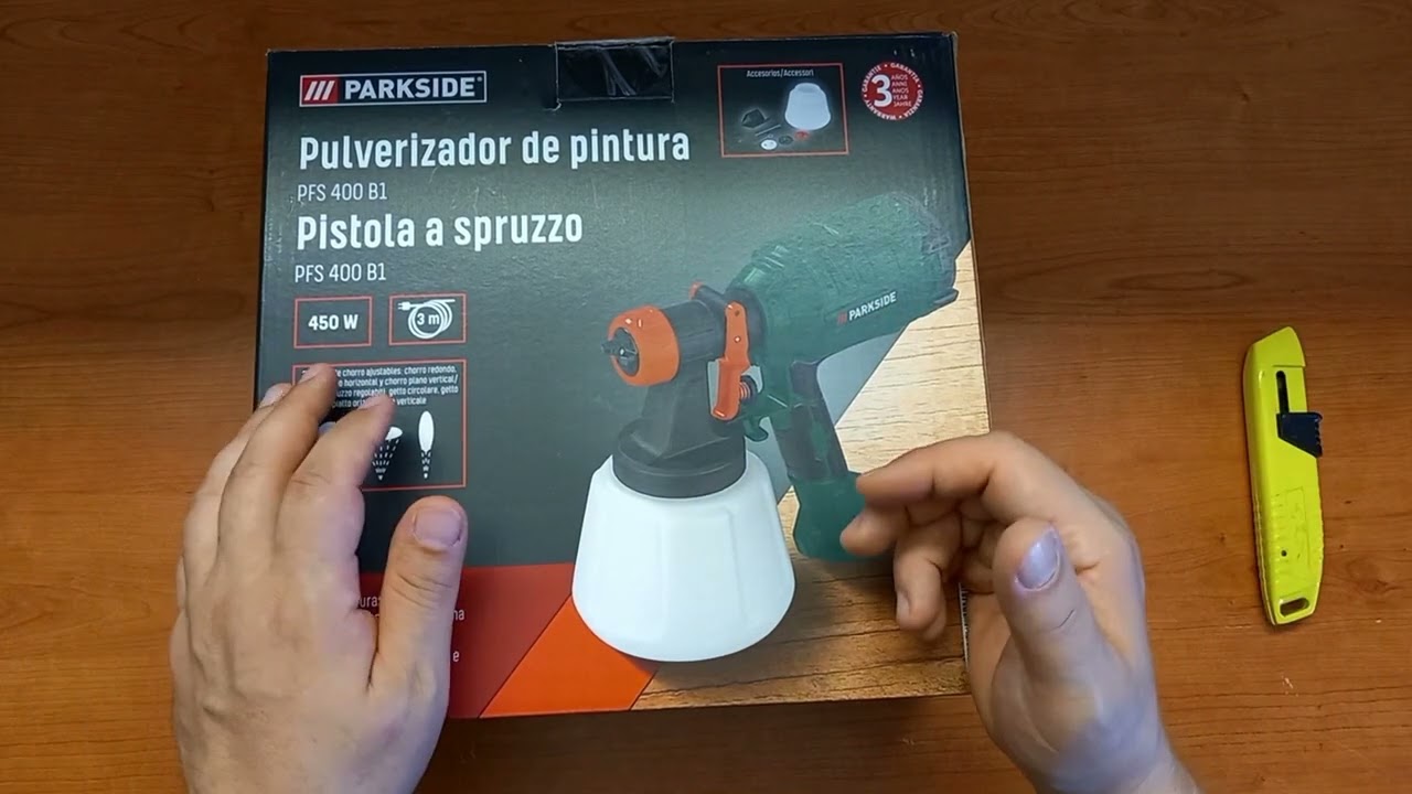 Pistola De Pintura De Aire Comprimido PARKSIDE - Para Compresores Estándar, Boquilla 1.4 Mm, Presión Máxima 3.5 Bar, Cubo De 0.5 Litros