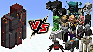 MINECRAFT ALL MOBS VS NETHERITE GOLEM FIGHT||MINECRAFT MOB BATTLE||