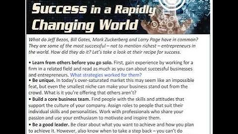Success in a Rapidly Changing World (Text) Aspect 11 Module 6