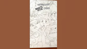 making a DIY inside out 2 puzzle | part1 #insideout #insideout2 #drawing #art #artandcraft #puzzle