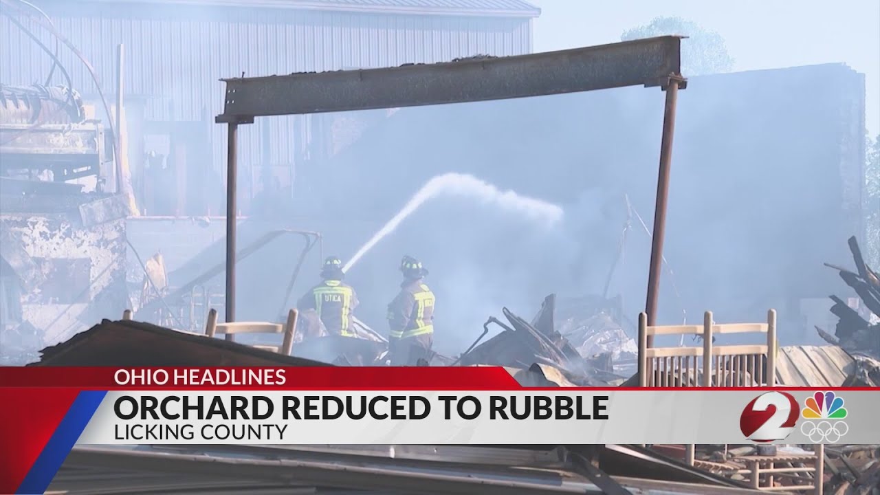 Orchard near Columbus reduced to rubble by fire