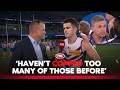 ‘Some pretty foul language’ 😂 Brayshaw reacts to Longmuir’s quarter-time Spray | Fox Footy