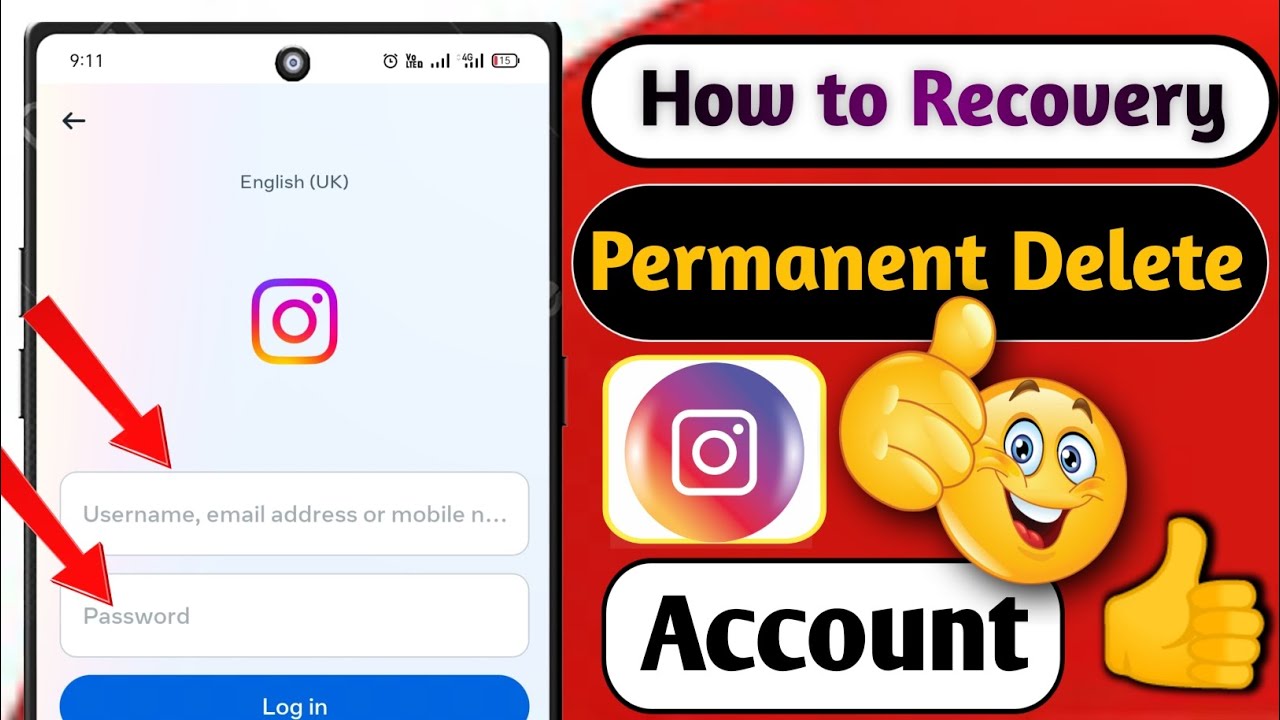 How to recover permanently delete Instagram account | Delete Instagram ...