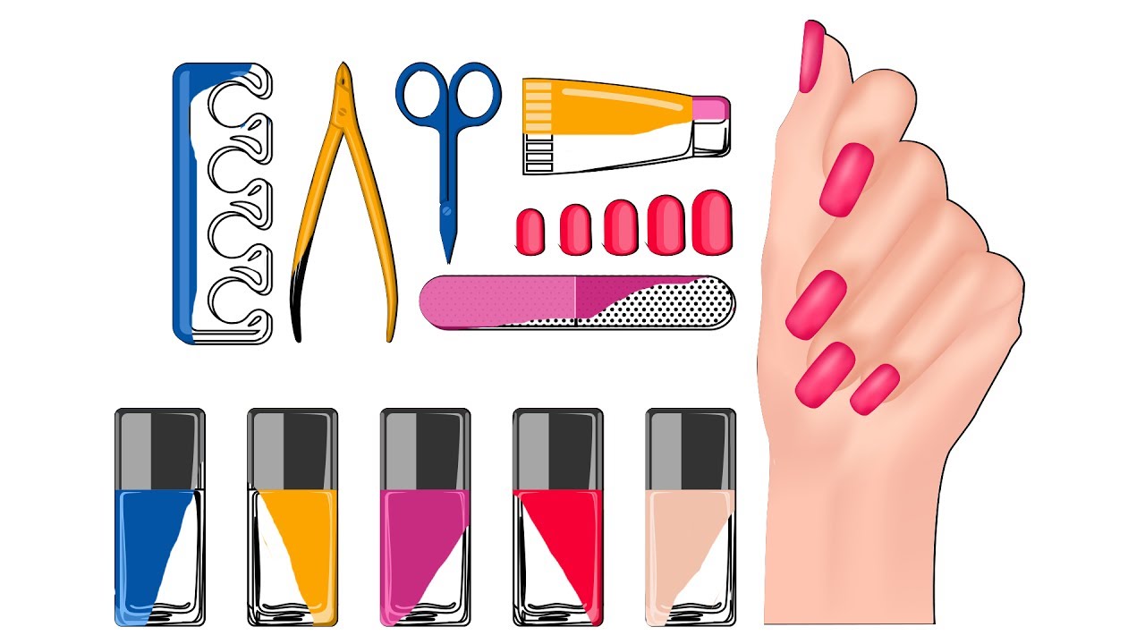 Download How to Draw Set for Nail Polish | Coloring Pages Manicure ...