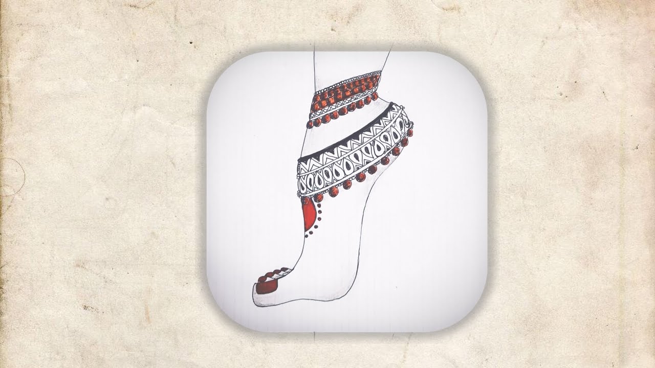 India classical dance feet with Ghungroo drawing & painting. kathak dancing art 🎨 YouTube