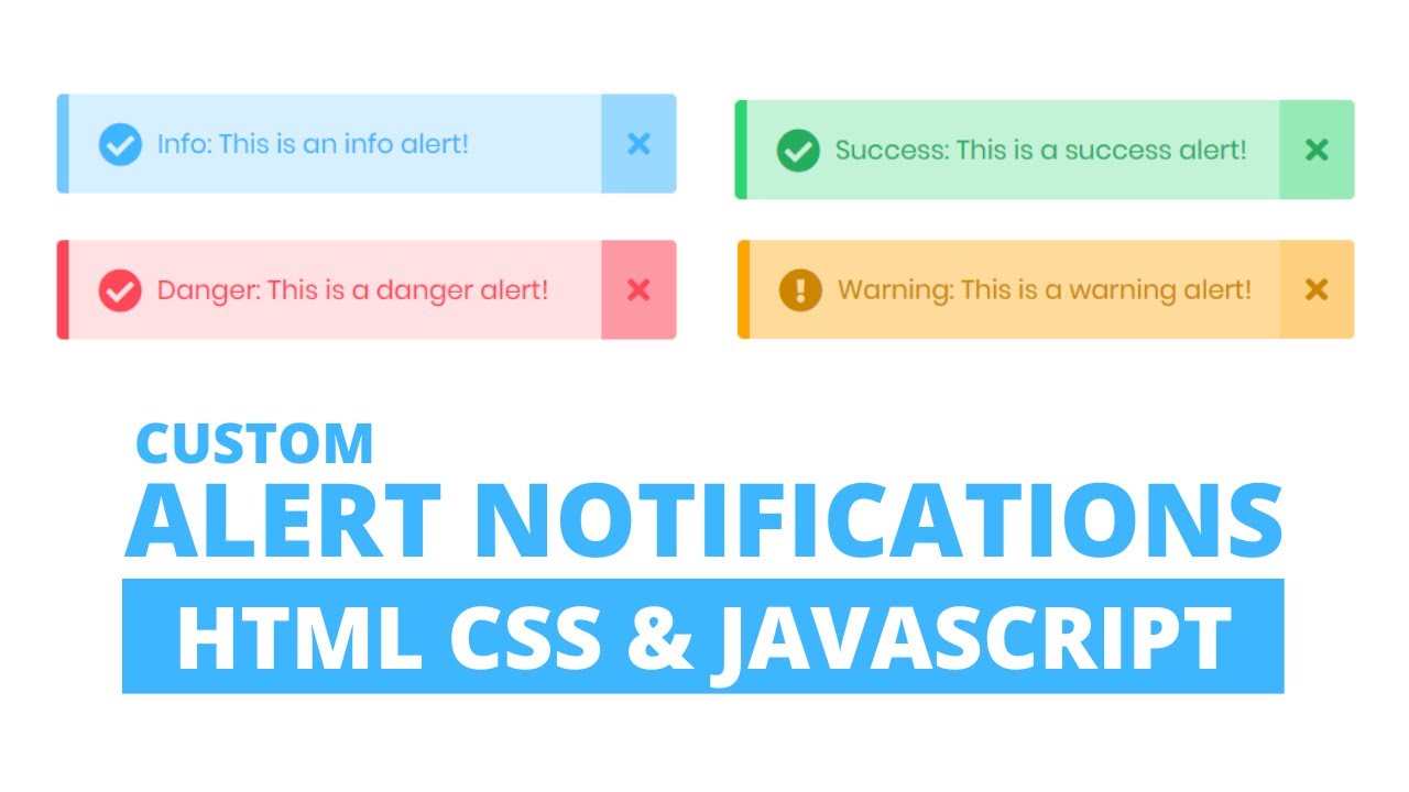 alert javascript สวยๆ Update Custom Warning Alert Notification using HTML CSS \u0026 JavaScript
