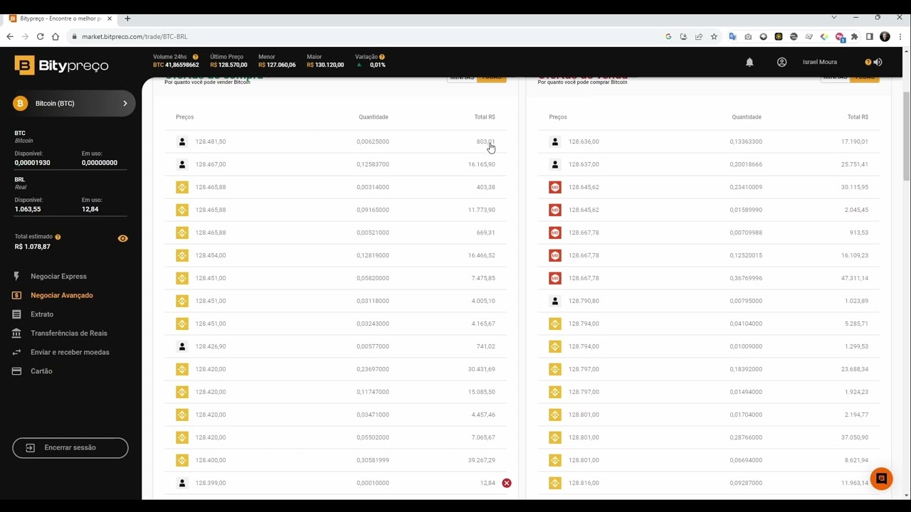 Bitypreço - Tutorial: Compra e Venda de Bitcoin e outras criptomoedas na  Plataforma Avançada - Trade