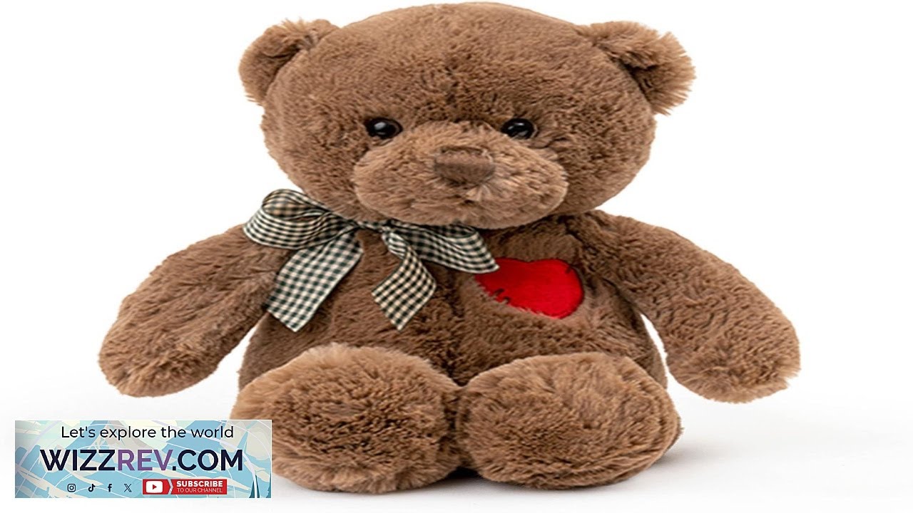 Adorlynetty 11.4 Small Teddy Bear with Heart Cute Brown Teddy Bear Stuffed