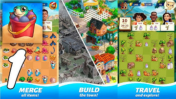 Travel Town - Merge Adventure Gameplay Walkthrough #1 (Android, IOS)