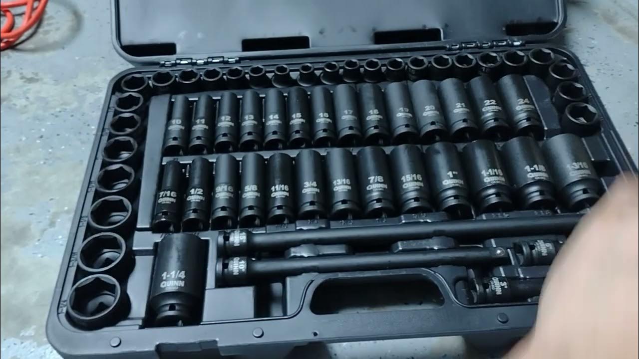 Harbor Freight Quinn impact socket set overview YouTube