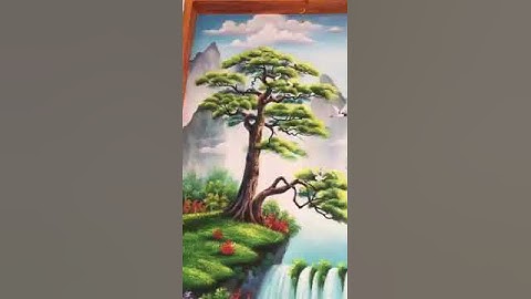 Vẽ tranh tường núi đồi có suối chảy tại Hà Đông, Hà Nội – Vẽ tranh nghệ thuật cực đẹp LH Zalo 079911