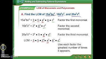 8.2 - Adding and Subtracting Rational Expressions
