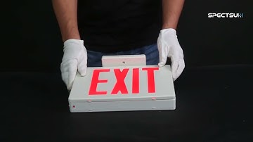 SPECTSUN Led Exit Sign with Battery Backup, Hradwired Red Exit Light Exit Sign with Emergency Lights