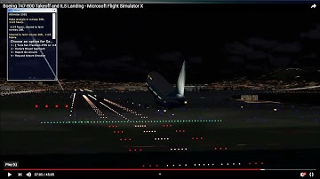 FSX Boeing 747 ILS Landing  -  Night Flight To San Francisco -Microsoft FSX