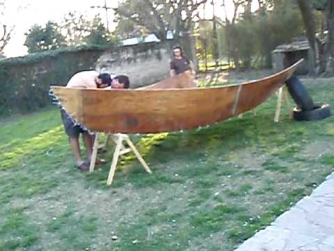 cosiendo el bote - stitch and glue drift boat - youtube