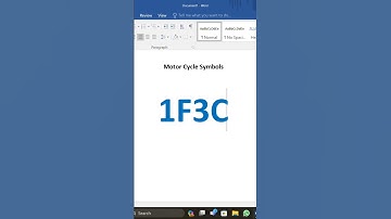 Moter Cycle Symbol In MS Word _Computer Keys X7K #cycle #motorcycle #msword #symbol
