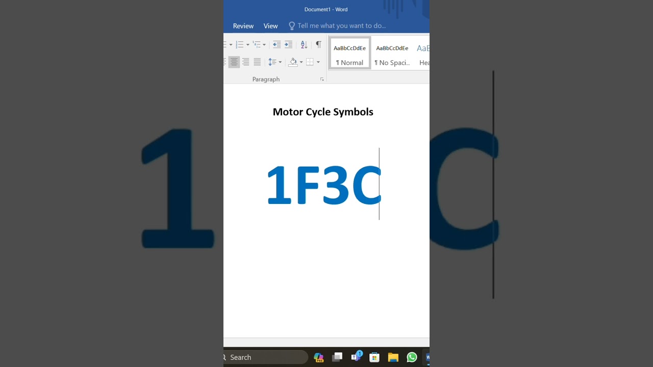 Moter Cycle Symbol In MS Word _Computer Keys X7K 