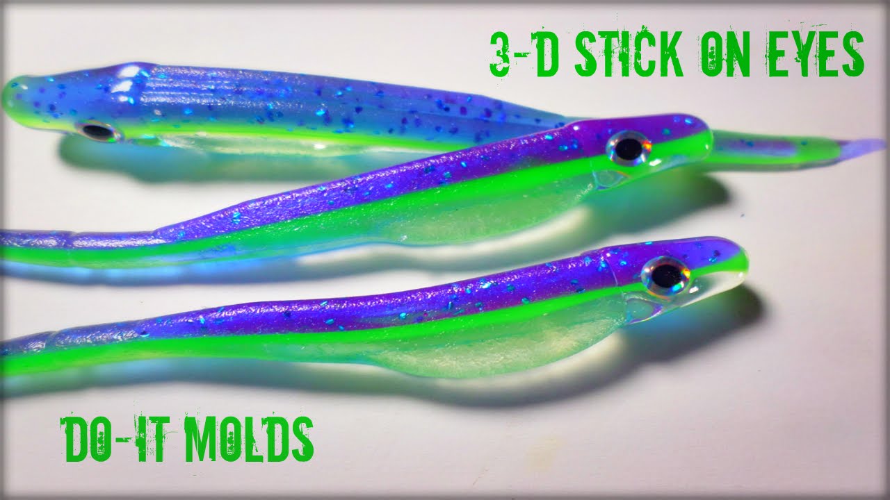Cheap 10Pcs/Lot Multicolor Soft Plastic 3D Eyes Lures 13cm Fishing Baits  Tackle Tools