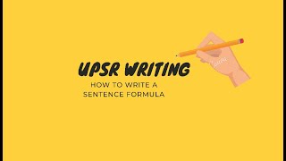 UPSR (HOW TO WRITE A SENTENCE) SIMPLE FORMULA!