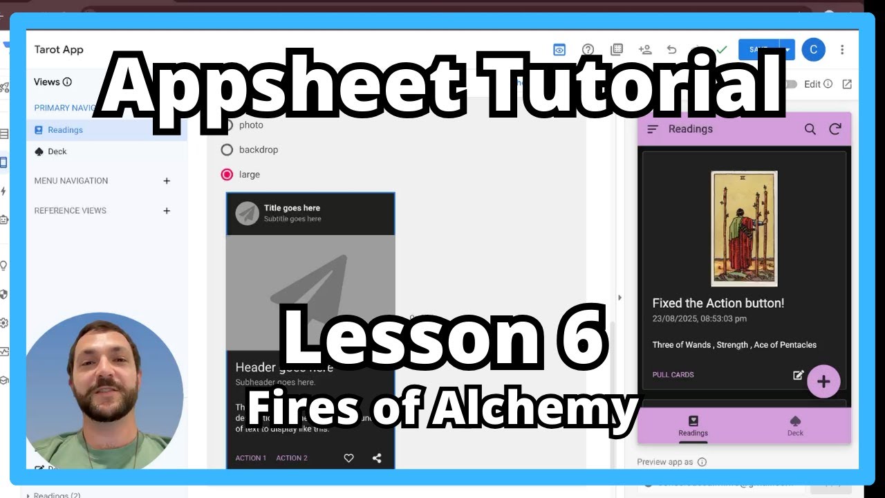 Lesson 6: Related Lists, Smarter Image Formula, Debugging Pull Card Button (AppSheet Tutorial)