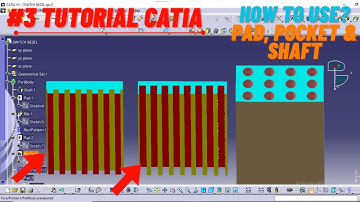 #3 CATIA V5 Tutorial  | Master Pad, Pocket & Shaft + Rib, Slot, Hole, and Groove #viral #catia