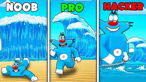 Roblox NOOB vs PRO vs HACKER In TSUNAMI Game With Oggy
