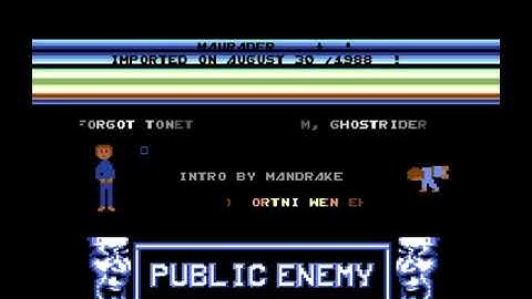 Public Enemy USA Intro - Commodore 64 - C64 - Maurader - Cracktro