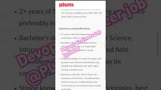 Devops Engineer job opportunity at #plum #devopsjobs #dailyjobupdates #devopsengineer