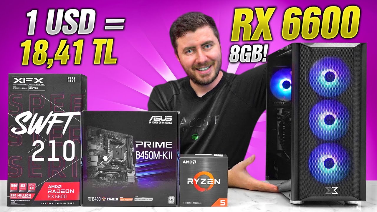 1 DOLAR 18.41 TL! - 11.999 TL F/P RX 6600 8GB PC Toplama Rehberi - YouTube