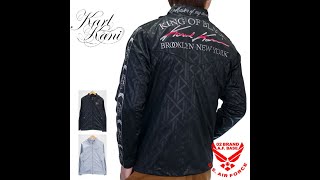 カールカナイゴルフ 撥水防風 ロゴ刺〓 サイドライン ストレッチ エンボスジャケット 213kg1605