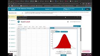 Z score and area using statcrunch (sullivan book