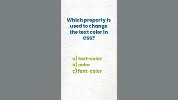 Which property is used to change the text color in CSS?#CSS #WebDevelopment #Coding #YouTubeShorts.