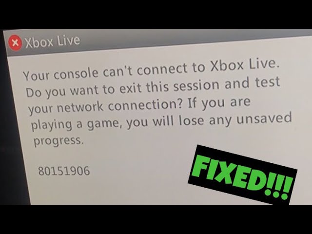 Xbox Live Error 8015190E, Your console can't connect to Xbox Live