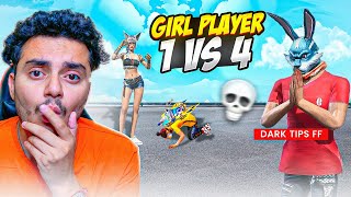 DARKTIPS FF Sent This GIRL PLAYER 👧| 1 vs 4  Clutch In 6 Seconds 🕐🔥