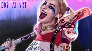 Harley Quinn , Margot Robbie Digital Speed Painting