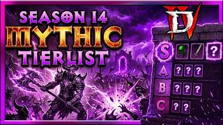 Diablo 4 Season 14 Best Mythics : Mythic Tierlist Iconic Mythics : Season of Death Awakening