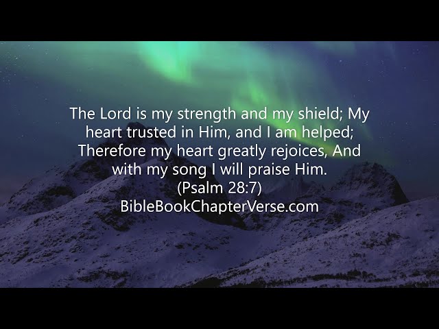 Psalm 28:7 The LORD is my strength and my shield; my heart trusts in Him,  and I am helped. Therefore my heart rejoices, and I give thanks to Him with  my song.