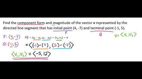 Finding the Component Form and Magnitude of a Vector