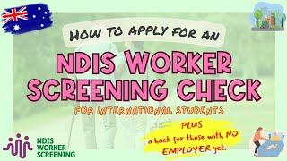 How to Apply for an NDIS WORKER SCREENING CHECK for International Students in Australia | Vien Mlbnn