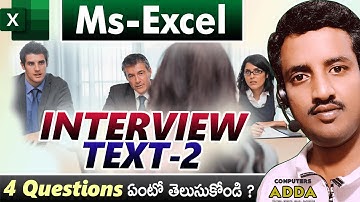 02 👉 Ms-Excel Interview Questions నేర్చుకోండి || 😎 Basic to Expert Level || Excel Text in Telugu ||