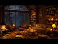 Cozy Reading Nook Ambience With Warm Jazz Crackling Fireplace Rain Sounds For Sleep Study Relax mp3