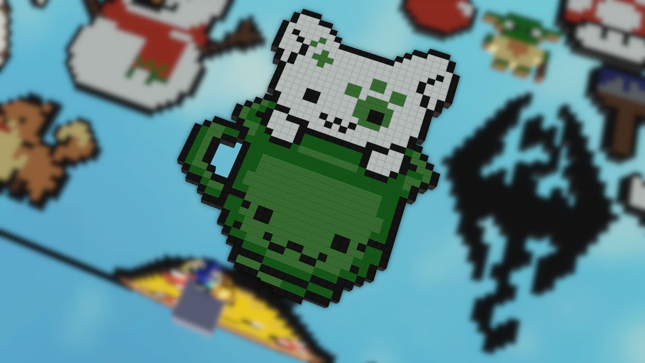 Cup Cat Pixel Art Islands Roblox Youtube - roblox character pixel art