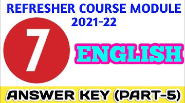 7th Standard English Refresher Course Module Answer key (Part-5)