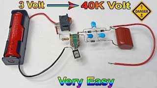 3 Volt 40000 Volt // How to Make High Voltage Generator at Home