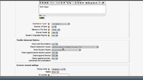 Turnitin Moodle Direct - Creating an Assignment