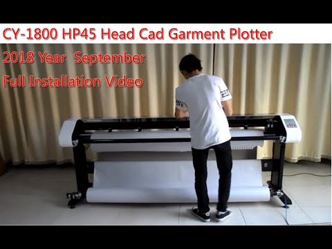 HP45 Head Large Format Inkjet CAD Garment Plotter Installation 2018