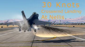 F-16 Crosswind Landing - UNAUTHORIZED VIPER 30 Knots at Nellis! [DCS]