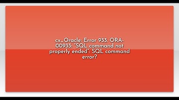 cx_Oracle: Error 933. ORA-00933: “SQL command not properly ended”: SQL command error?