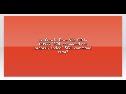 cx_Oracle: Error 933. ORA-00933: “SQL command not properly ended”: SQL command error?